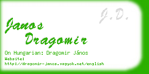 janos dragomir business card